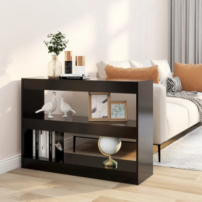 Bookcase Black Engineered Wood Bookcase Rectangular