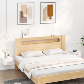 Wall-mounted Bedside Cabinet Set of 2 High gloss white