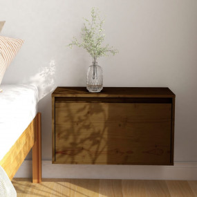 Wall Cabinet Honey Brown Solid Pinewood Medium Wall Mou...