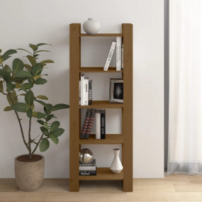 Book Cabinet Honey Brown Solid Pine Wood Medium Book Ca...