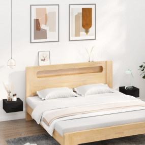 Wall-mounted Bedside Cabinet Set of 2 Black Engineered ...
