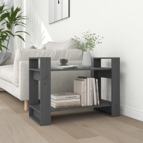 Book Cabinet Grey Solid Pine Wood Medium Book Cabinet