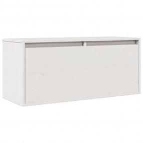 Wall Cabinet White Solid Pinewood 31.5 x 11.8 x 13.8 in