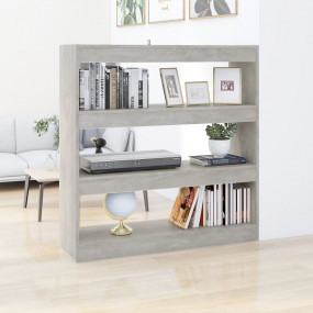 Book Cabinet Concrete Grey Engineered Wood Medium Book ...