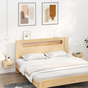 Wall-mounted Bedside Cabinet Set of 2 Sonoma Oak Engine...