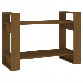 Book Cabinet Honey brown Solid pine wood Medium Book Ca...
