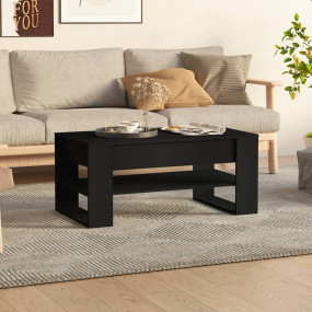 Coffee Table Black Engineered wood 40.2x21.7x17.7 in Co...