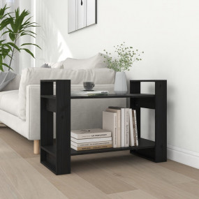 Book Cabinet Black Solid Pine Wood 31.5x13.8x22.2 in Bo...