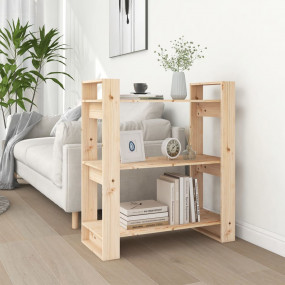 Book Cabinet Natural Wood Solid pine wood (untreated) M...