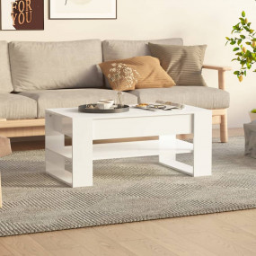 Coffee Table High gloss white Engineered wood Medium Co...