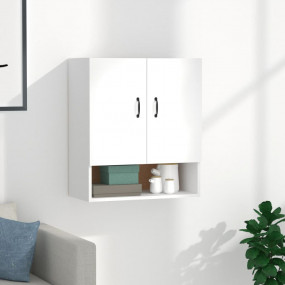 Floating Cabinet White Engineered Wood Medium Wall Cabi...