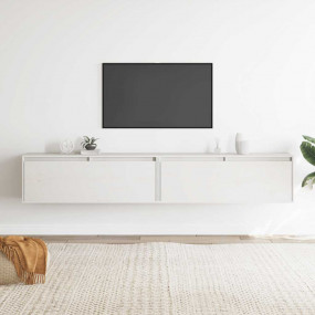 Wall Cabinet Set of 2 White Solid pine wood Large Wall ...