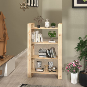 Book Cabinet Natural wood Solid pine wood Medium Book C...