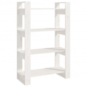 Book Cabinet White Solid pine wood 31.5x13.8x49.2 in Bo...