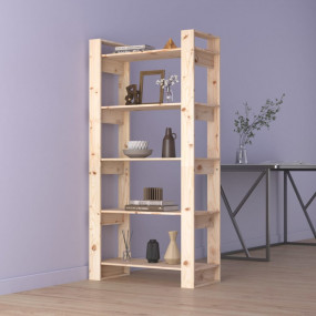 Book Cabinet Light Wood Solid Pine Wood 31.5 x 13.8 x 6...
