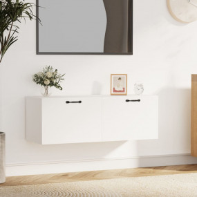 Floating Cabinet White Engineered wood Medium Wall moun...