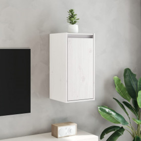 Wall Cabinet White Solid pinewood 11.8x11.8x23.6 in Wal...