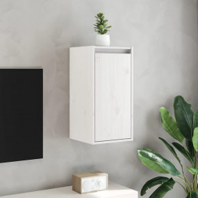 Wall Cabinet Set of 2 White Solid pinewood Standard