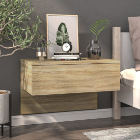 Wall-mounted Bedside Cabinet Sonoma oak Engineered wood...
