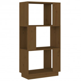 Book Cabinet Honey brown Solid pine wood Medium Book Ca...