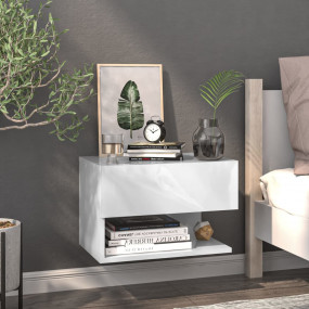 Wall-mounted Bedside Cabinet White Engineered wood Comp...