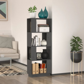 Book Cabinet Grey Solid pine wood 52 in Book Cabinet