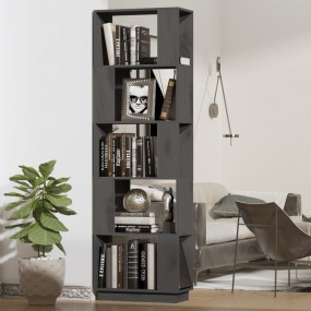 Book Cabinet Grey Solid pine wood Medium Book Cabinet