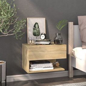 Wall-mounted Bedside Cabinet Sonoma Oak Engineered Wood...