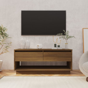 TV Cabinet Brown Oak Engineered Wood 40.2 x 16.1 x 17.3...