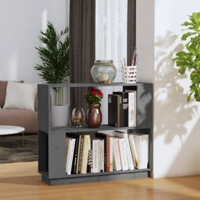 Book Cabinet Grey Solid pine wood Medium Book Cabinet