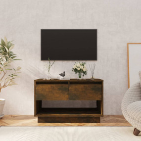 TV Cabinet Smoked Oak Engineered Wood 27.6 x 16.1 x 17....