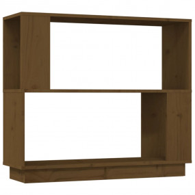 Book Cabinet Honey brown Solid pine wood Medium Book Ca...