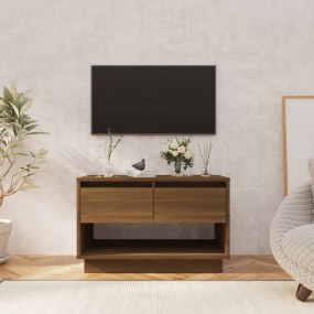 TV Cabinet Brown Oak Engineered Wood TV Cabinet Rectang...