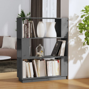 Book Cabinet Grey Solid pine wood Medium Book Cabinet