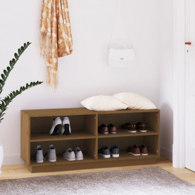 Shoe Cabinet Honey brown Solid pine wood