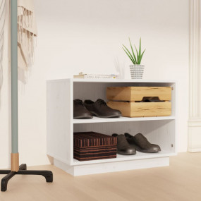 Shoe Cabinet White Solid Pine Wood Medium Shoe Cabinet