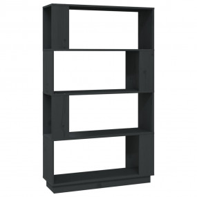 Book Cabinet Grey Solid Pine Wood Medium Book Cabinet