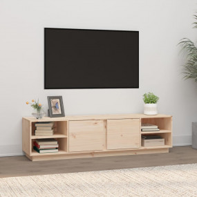 TV Cabinet Pine Wood Natural Solid Pinewood Large TV Ca...