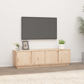 TV Cabinet Natural Wood Solid Pine Wood 55.1 x 15.7 x 1...