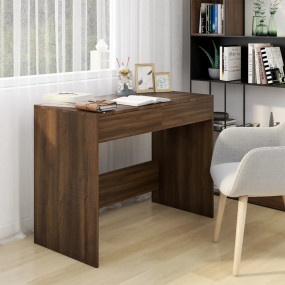 Desk Brown Oak Engineered Wood Medium Desk Rectangular ...