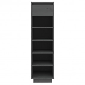 Shoe Cabinet Gray Solid Pinewood Medium Shoe Cabinet