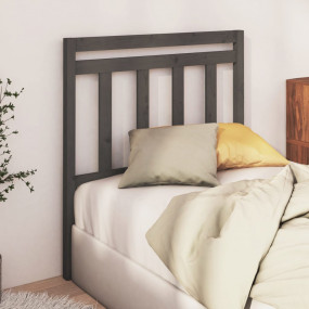 Bed Headboard Grey Solid Pine Wood 39.4 in Stylish Desi...