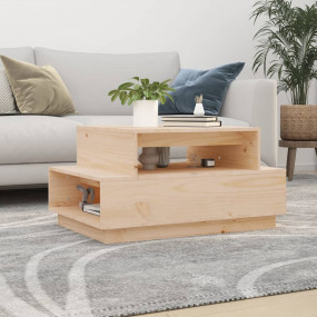 Coffee Table Natural Pine Solid Pine Wood Medium Coffee...