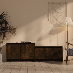 TV Cabinet Smoked Oak Engineered Wood Medium Modular TV...