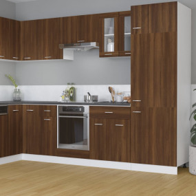 Hanging Glass Cabinet Brown oak Engineered wood, glass