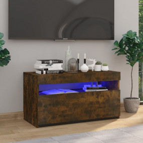 TV Cabinet Smoked oak Engineered wood Medium TV Cabinet