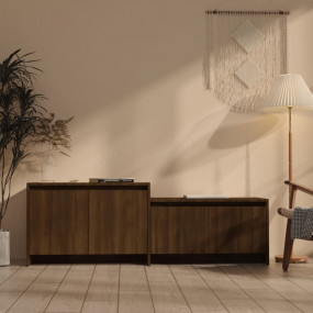 TV Cabinet Brown Oak Engineered Wood Large TV Cabinet