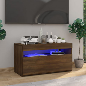 TV Cabinet Brown oak Engineered wood 29.5 in x 13.8 in ...