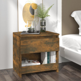 Bedside Cabinet Smoked oak Engineered wood Small Bedsid...