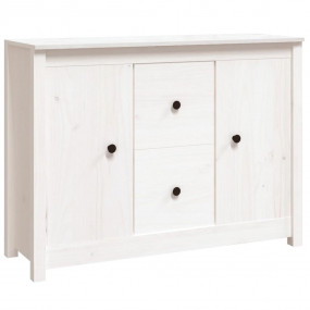 Sideboard White Solid Pine Wood Medium Sideboard Rectan...